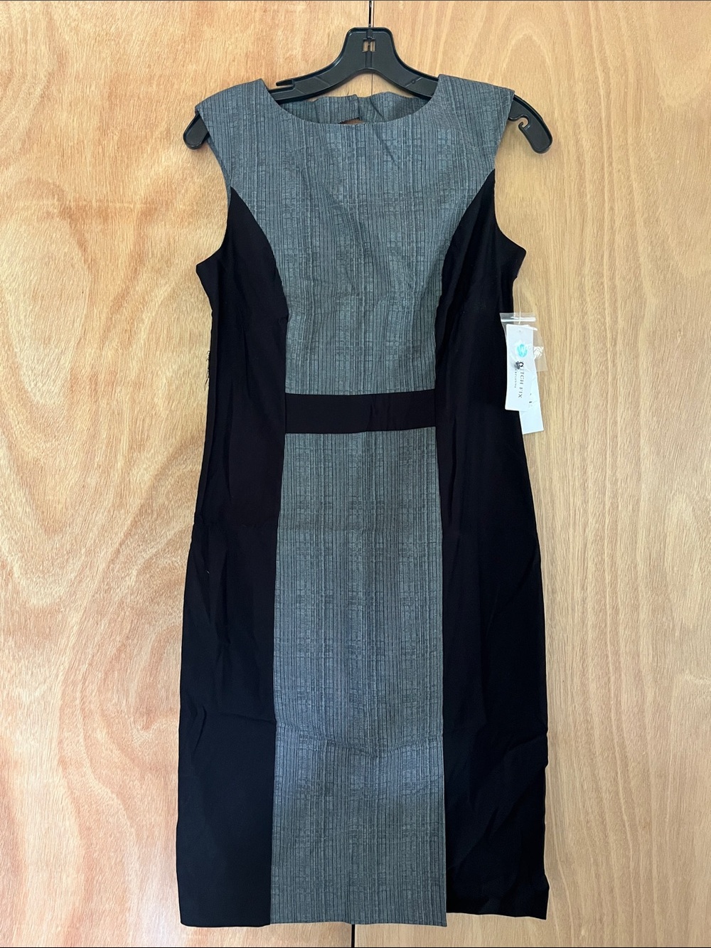 NWT stitch fix tribal Sleeveless colorblockGray and Black Sheath Dress sz 4